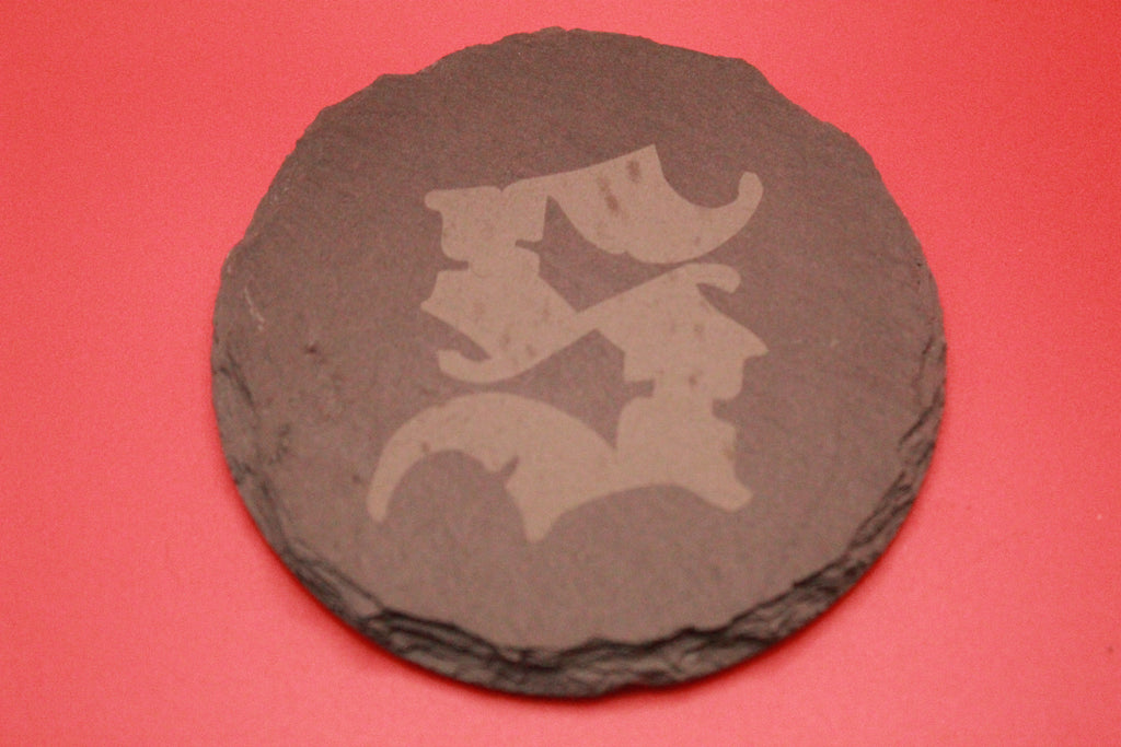 4-Round Stone Coaster With 1 Letter