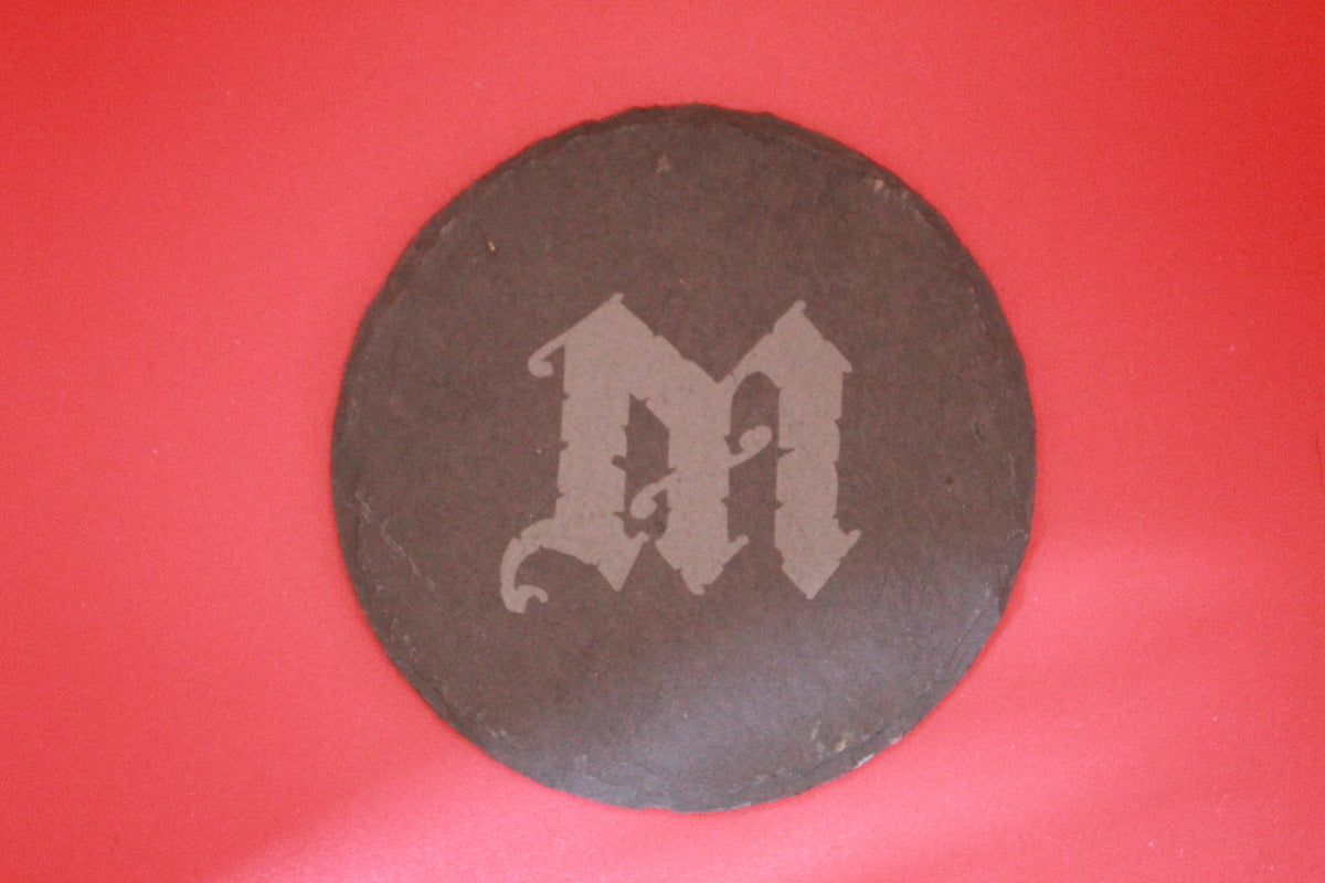 4-Round Stone Coaster With 1 Letter