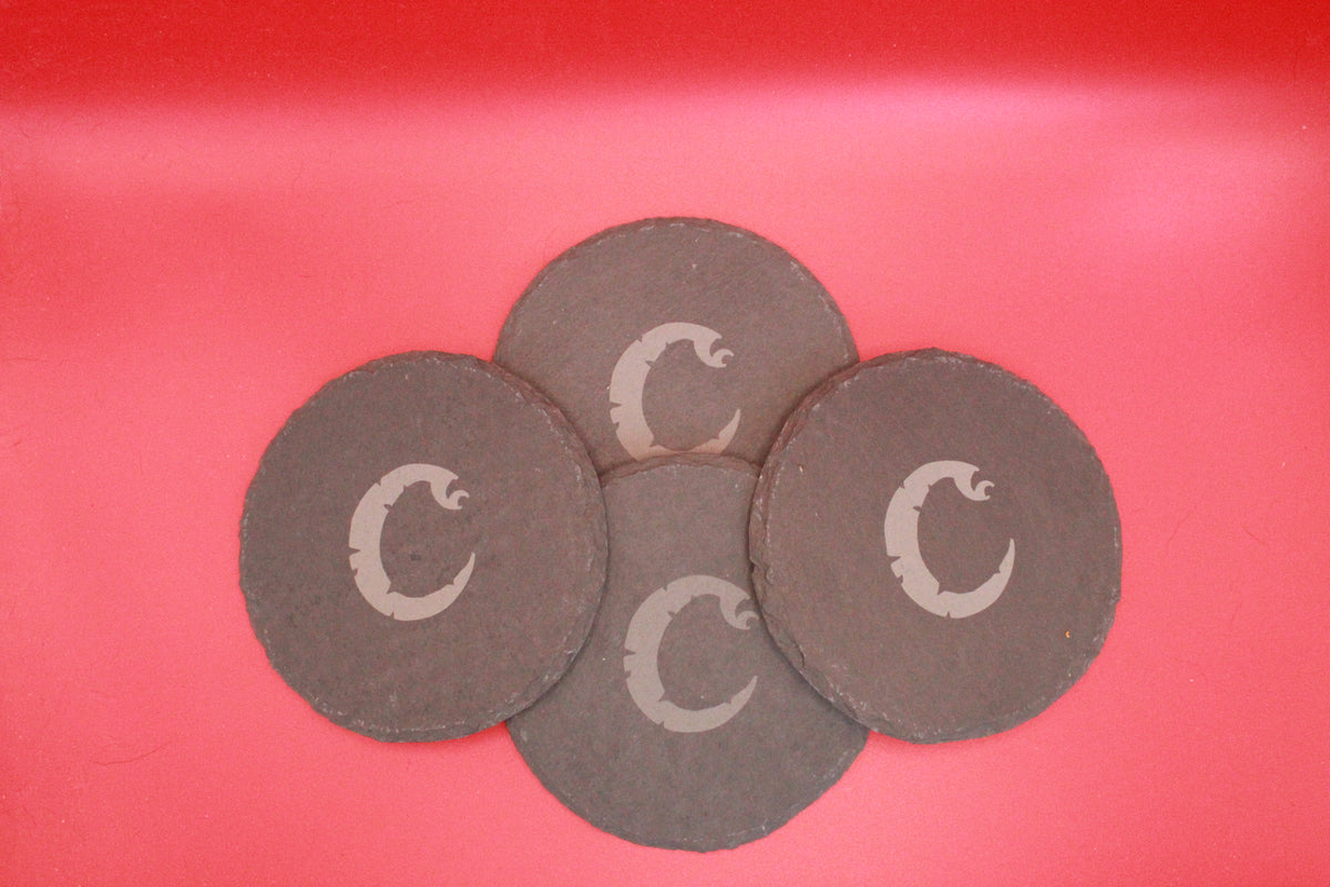 4-Round Stone Coaster With 1 Letter