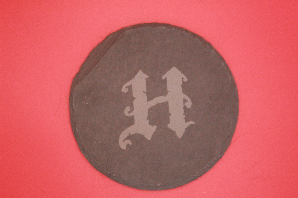 4-Round Stone Coaster With 1 Letter