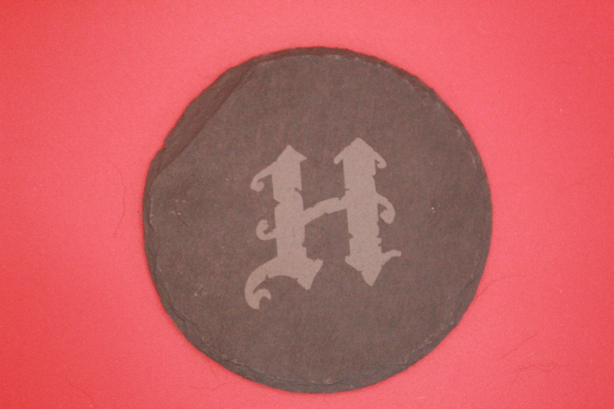 4-Round Stone Coaster With 1 Letter