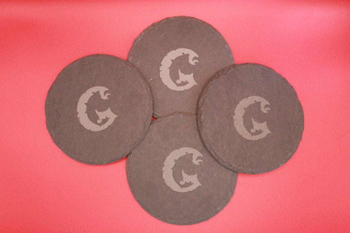 4-Round Stone Coaster With 1 Letter