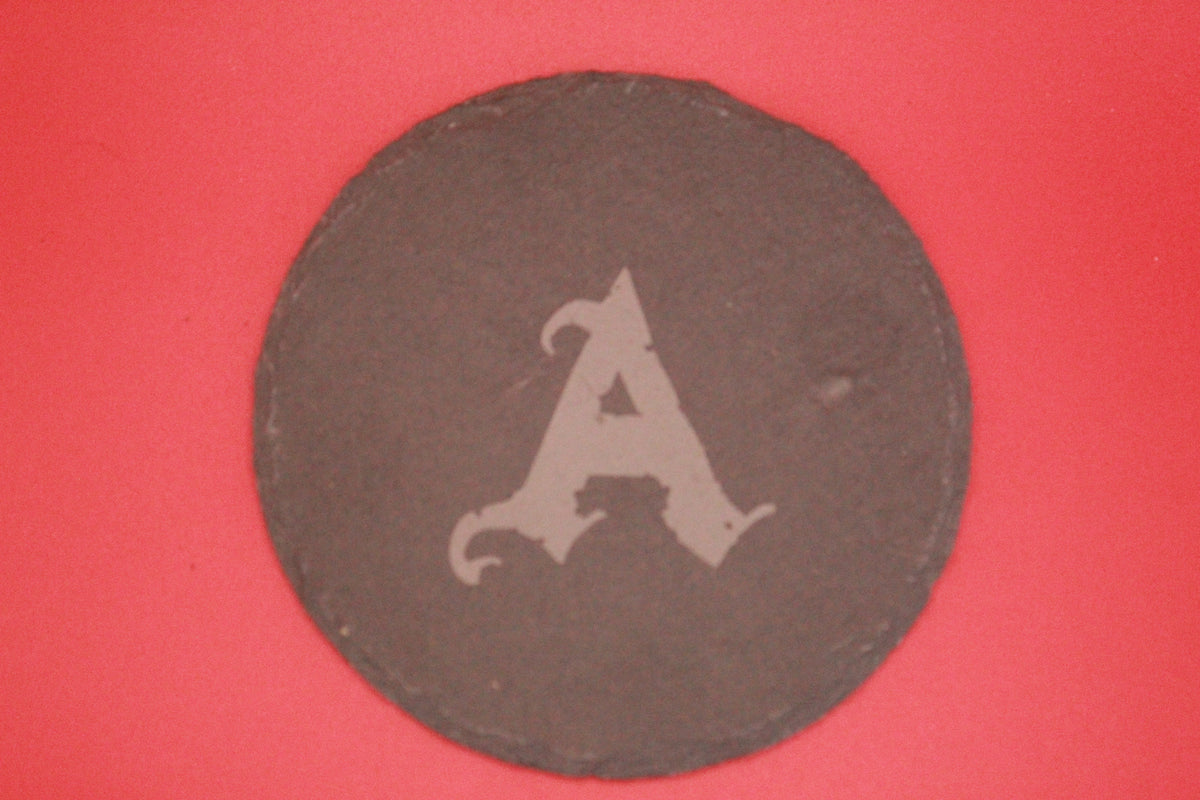 4-Round Stone Coaster With 1 Letter