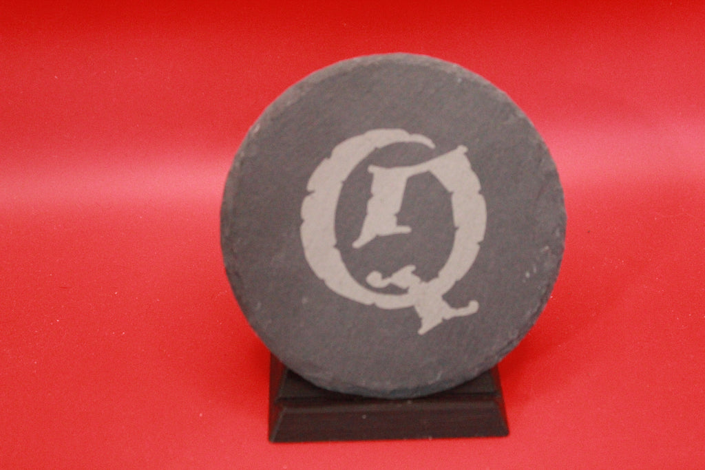 4-Round Stone Coaster With 1 Letter