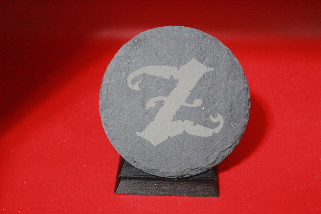 4-Round Stone Coaster With 1 Letter