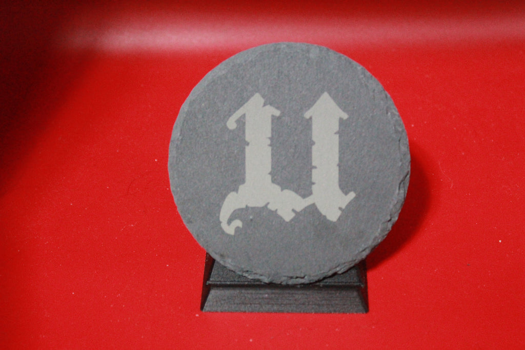 4-Round Stone Coaster With 1 Letter