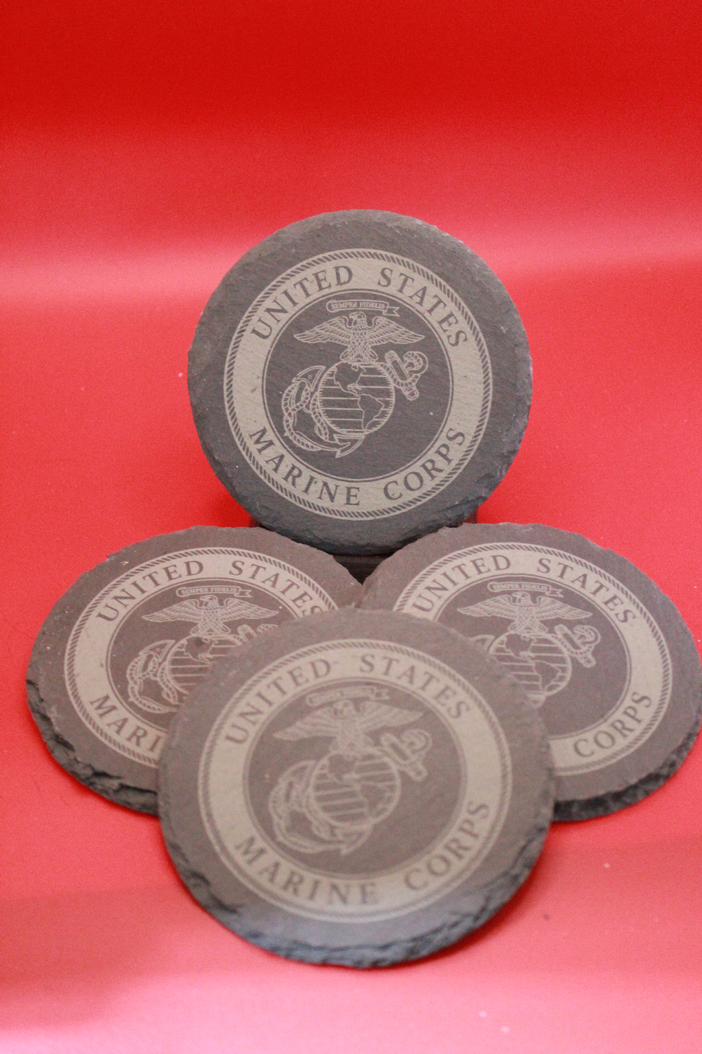 Marine Corps Stone Coaster set of 4