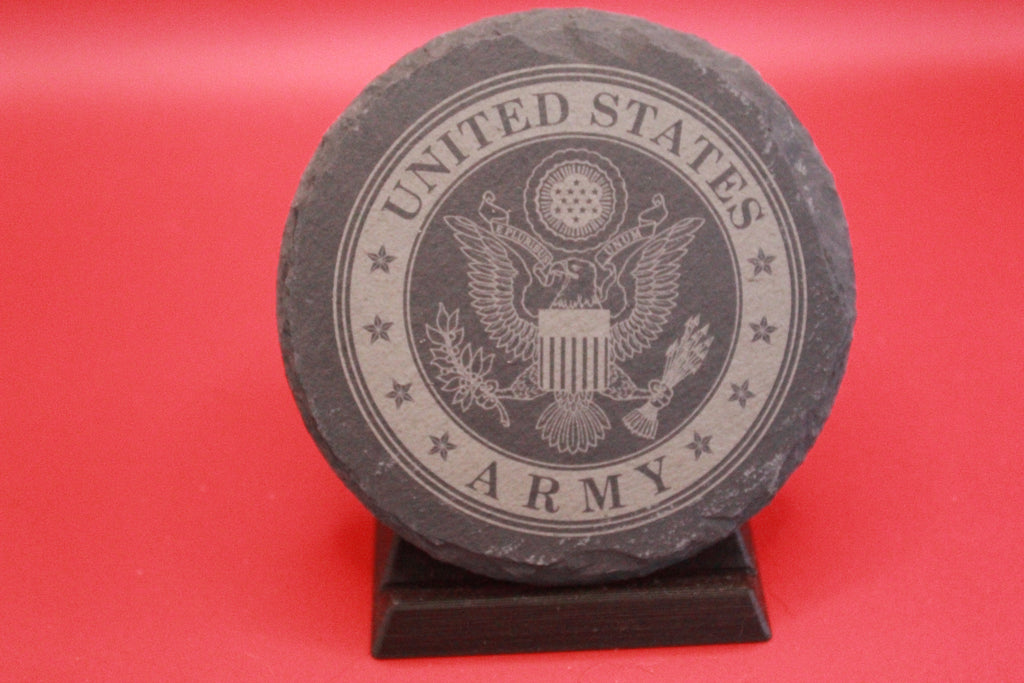 Army Stone Slate Coaster set of 4