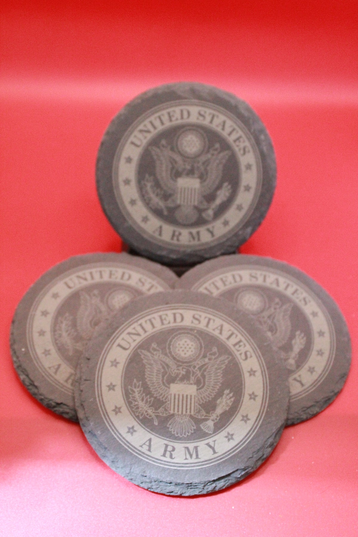 Army Stone Slate Coaster set of 4