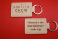Leather Keychain with Bible Verse Luke 1:45