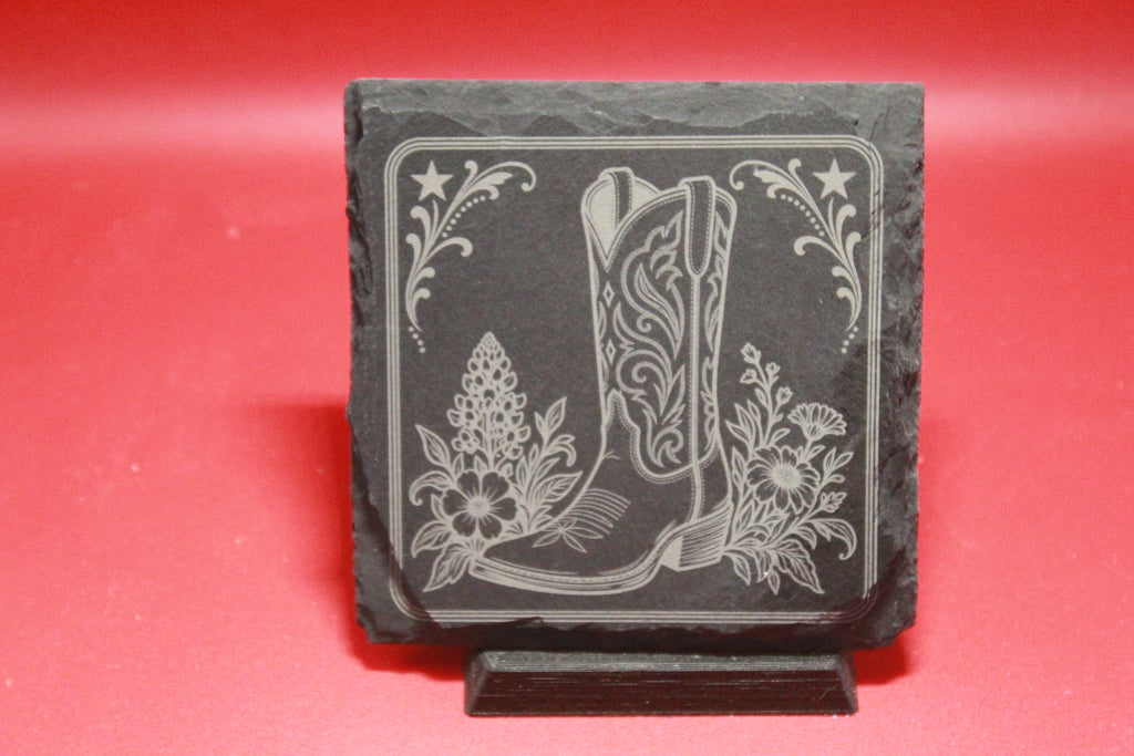 Cowboy/Cowgirl Boot Slate Coaster (set of 4)