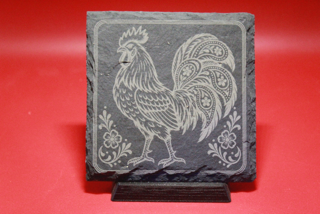 Rooster Paisley Slate Coasters (set of 4)