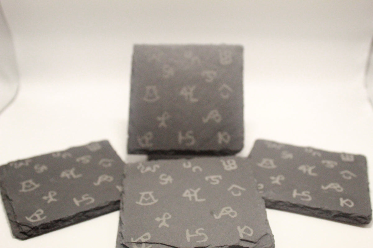 Texas Cattle Brand Slate Coaster (set of 4)
