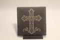 Western Style Cross Laser Engraved Slate Coaster (set of 4)