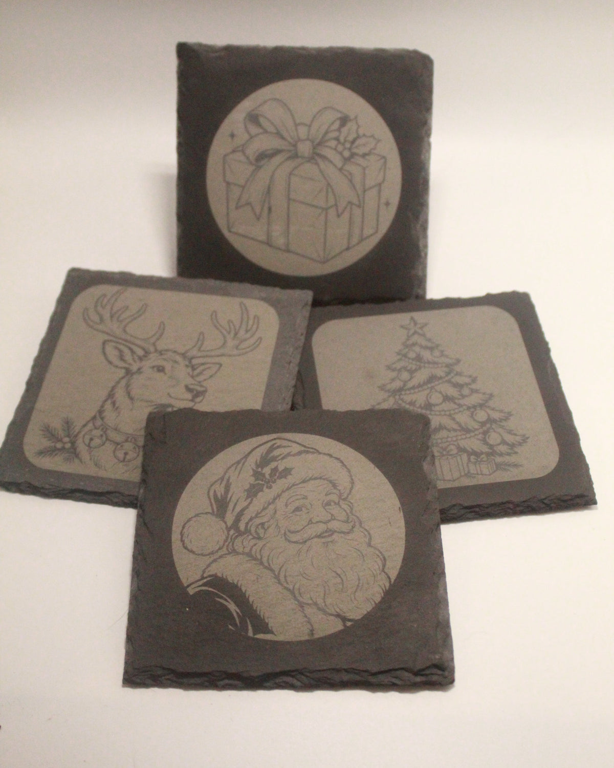 Christmas Inspired Slate Coasters with Background(set of 4)