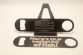 7 inch Black Bottle Opener (USA flag with Bass)