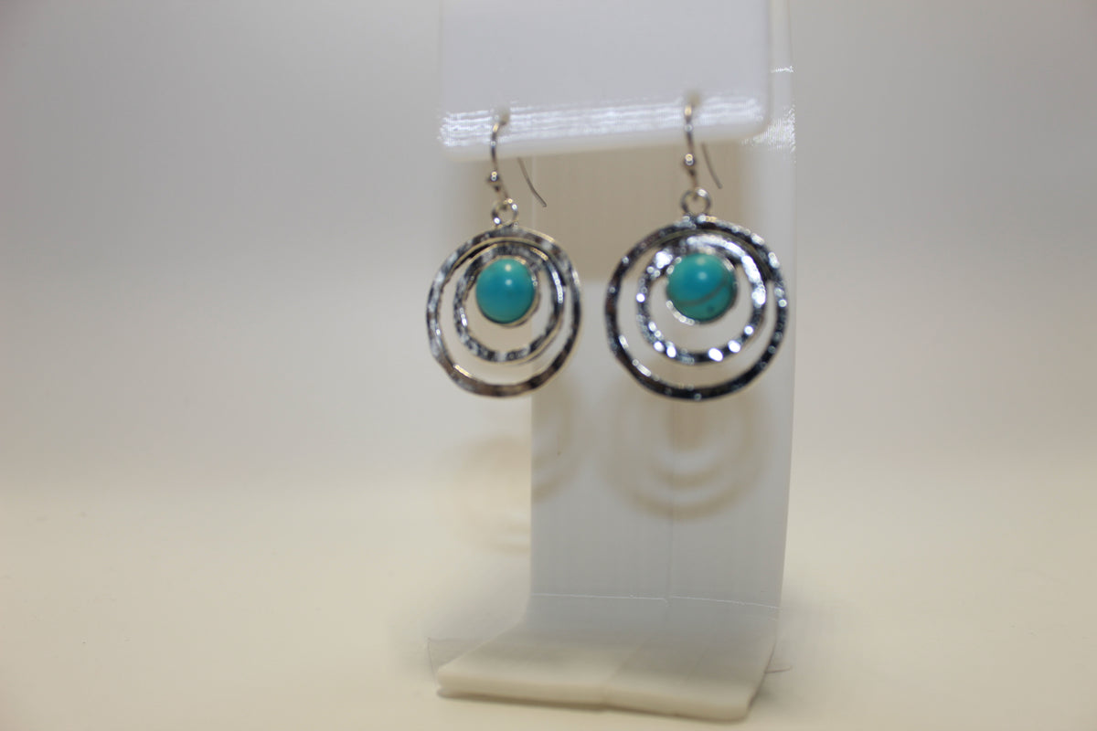 Retro Silver Multi-ring Style Earrings