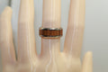 Vintage Stainless Steel Wood Grain Inlay Ring For Men