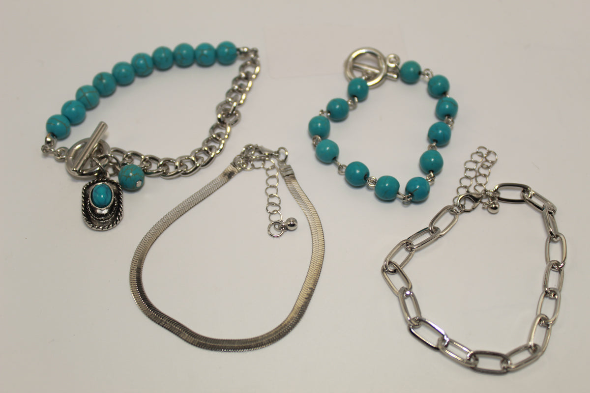 Flat Snake Chain Multilayered Adjustable Bracelet