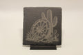 Cactus and Wagon Wheel Laser Engraved Slate Coaster (set of 4)